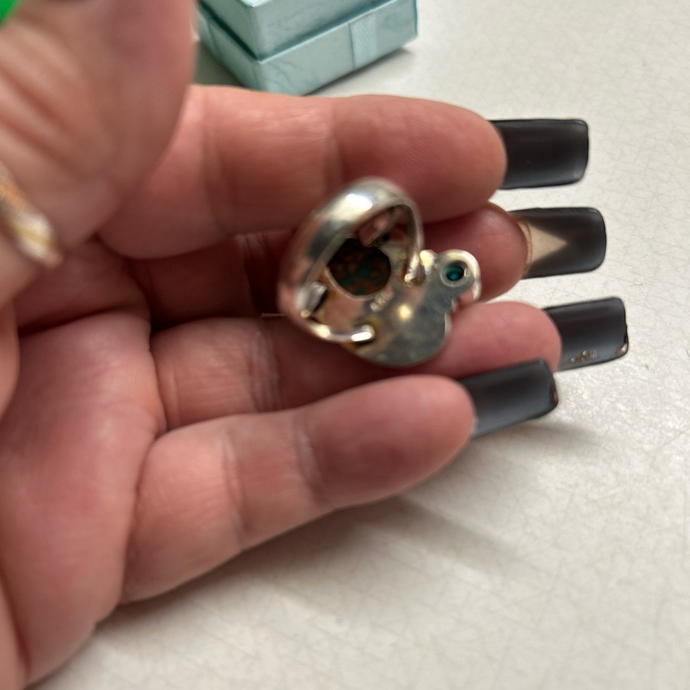 Artisan Sterling Silver Ring with Multicolor Stones Stunning piece - Picture 6 of 6